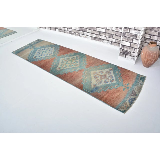 Off-white Colourful Decorative Runner Rug For Sale - Image 8 of 10