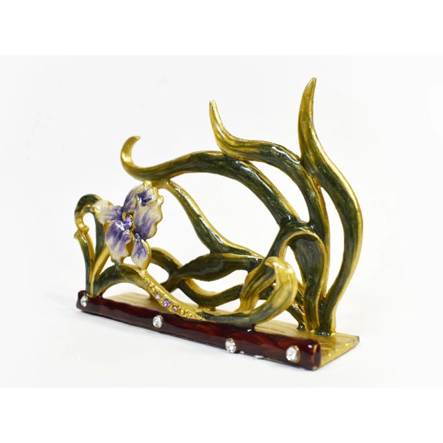 Item Details: Stunning colorful enamel flower design desktop business card holder(also can be used as a letter envelope...