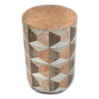 Fossil Stone Occasional Table, Salmon, Small - Milano Collection by Oggetti For Sale