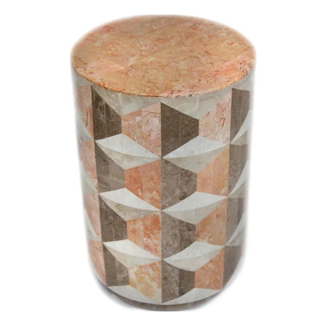 Fossil Stone Occasional Table, Salmon, Small - Milano Collection by Oggetti For Sale