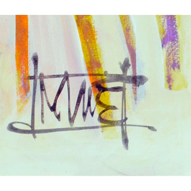 1980s Hot Pink Handbag Abstracted Pop Art in Acrylic on Paper by Michael William Eggleston For Sale - Image 5 of 5