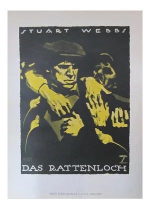 1926 Original German Art Deco Movie Poster - Stuart Webb "Das Rattenloch"
