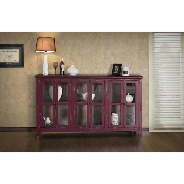 Rustic Bayshore 6 Door Sideboard - Red For Sale - Image 3 of 4