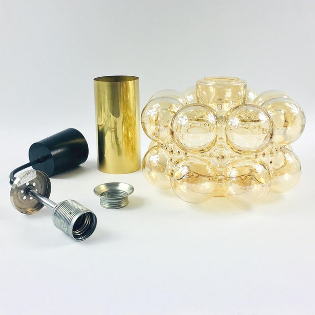 Mid-Century Modern Amber Bubble Glass Pendant Light by Helena Tynell for Limburg, Germany, 1960s For Sale - Image 9 of 13