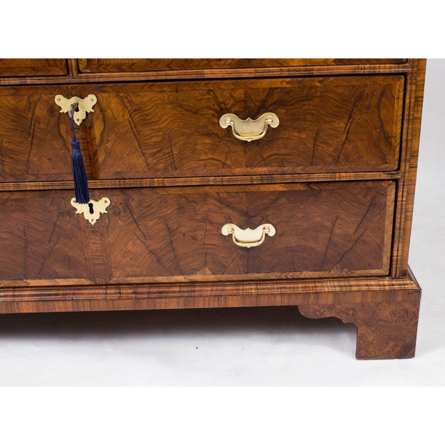 Antique Queen Anne Double Dome Burr Walnut Bureau Bookcase, 18th Century For Sale - Image 9 of 18