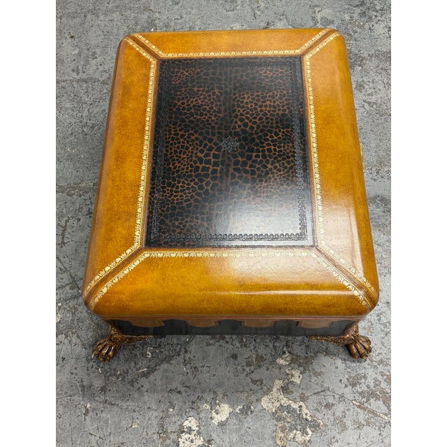 Maitland-Smith Leather Clad Storage Coffee Table, Vintage For Sale In San Francisco - Image 6 of 12