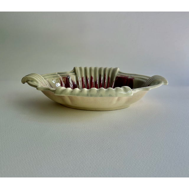 Art Deco 1940s German Art Deco Drip Glaze Celadon Art Pottery Bowl For Sale - Image 3 of 18
