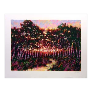 "Road to Cordoba" Contemporary Aldo Luongo Abstract Landscape Serigraph