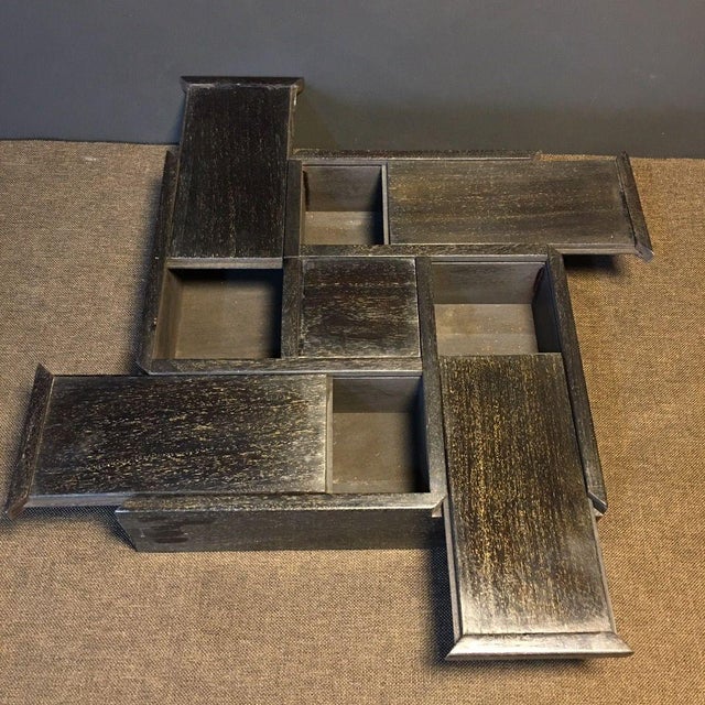 Chinese Vintage Zitan Wood "Full Gold Star" Puzzle Box / Scholar's Desk Accessory For Sale - Image 3 of 9