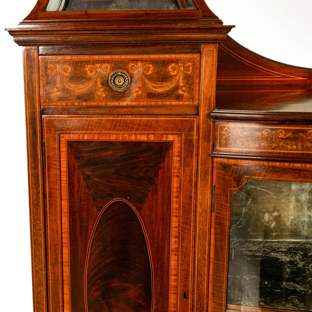 Antique Edwardian Sheraton Inlaid Mahogany Display Cabinet Vitrine Gillows 1898 For Sale - Image 11 of 12