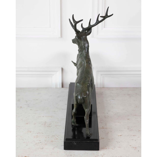 Metal Mid 20th Century Louis-Albert Carvin Stag and Doe Sculpture For Sale - Image 7 of 11