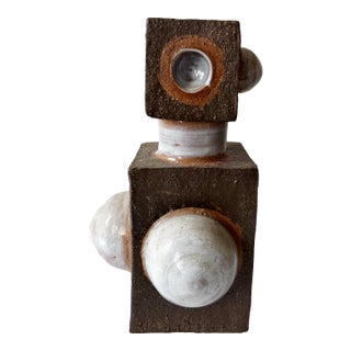 1960s Cubist Stoneware Vessel For Sale