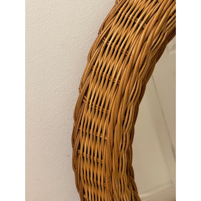 Md 20 Th C Large Woven Rattan Mirror For Sale - Image 4 of 5