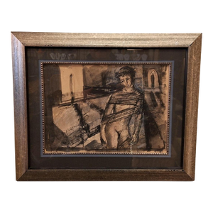 1930s Mario Sironi Italian Artist Mixed Media Painting, Framed
