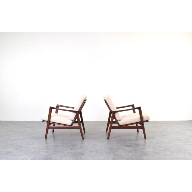 Mid-Century Modern Mid-Century Stefan Lounge Chairs from Swarzędz Furniture Factory, 1960s, Set of 2 For Sale - Image 3 of 15