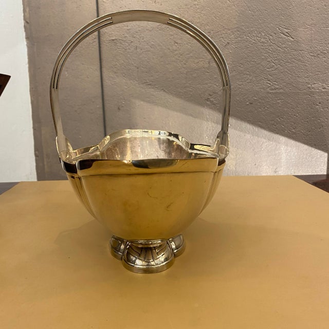 Silver-Plated Metal Centerpiece Basket from Ercuis, 1920s For Sale - Image 4 of 8