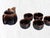 Vintage Japanese Stoneware Tea Service in Smoky Tenmoku Glaze — Set of 6 For Sale In Los Angeles - Image 6 of 12