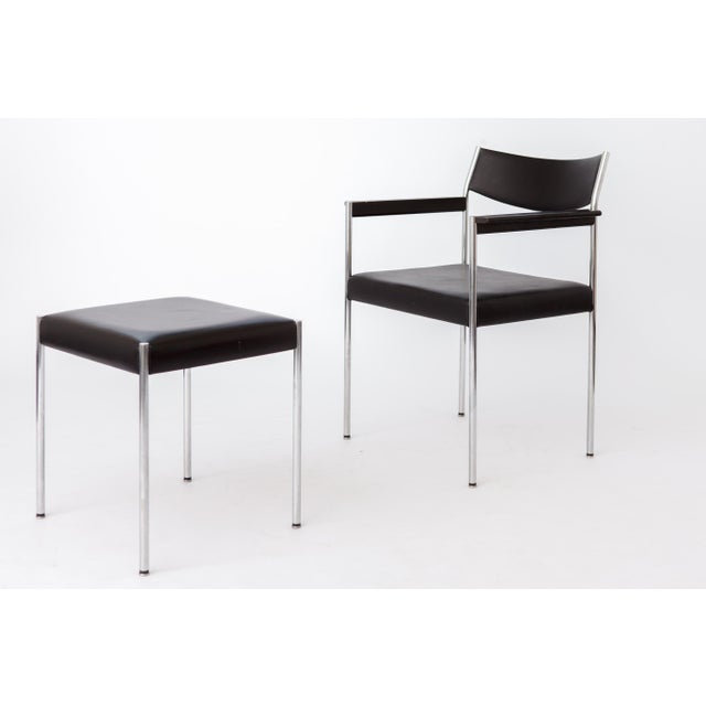1970s Vintage Armchair and Stool by Edlef Bandixen for Kusch + Co, Germany, 1970s, Set of 2 For Sale - Image 5 of 12