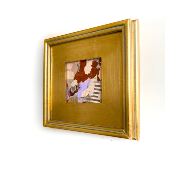 Two original mini paintings by Jessalin Beutler in a set with matching gold frames. Artwork is mixed media on canvas...