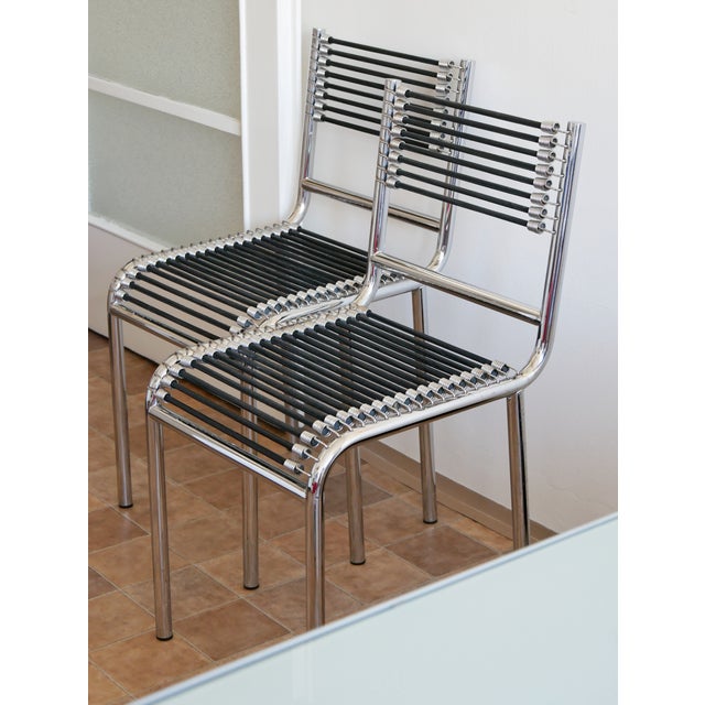 Black Sandows Chairs by René Herbst for Pallucco, 1980s, Set of 2 For Sale - Image 8 of 8