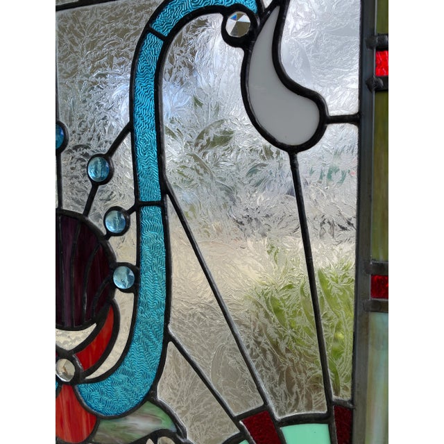 Early 20th Century Art Nouveau Stained Glass Window For Sale - Image 10 of 13