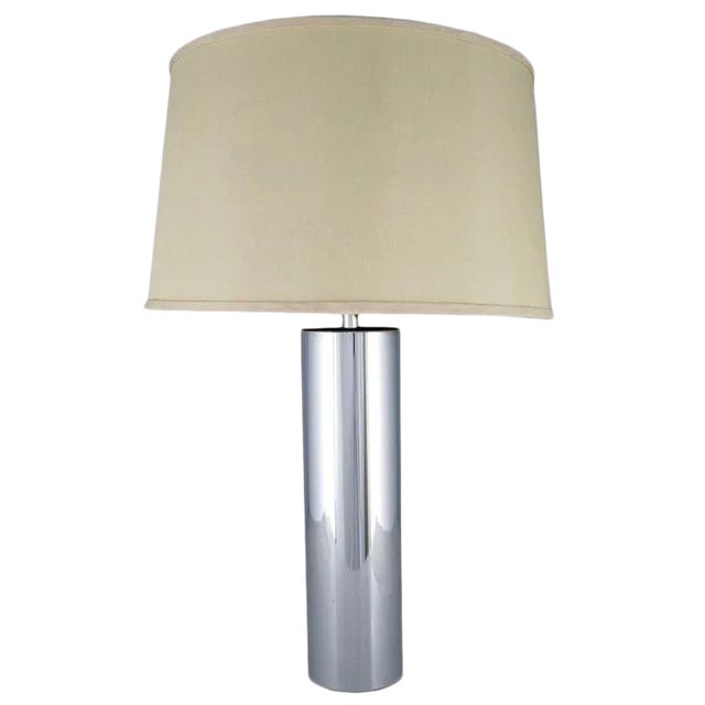 Laurel Cylindrical Chrome Table Lamp For Sale