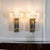 Early 21st Century Modernist Brass, Hand Blown Clear Murano Glass and Black Enamel Sconces - a Pair For Sale - Image 5 of 12