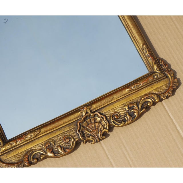Glass Antique George III Chippendale Style Gilt Wall Mirror For Sale - Image 7 of 9