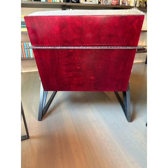 Modern Custom Hair on Hide Accent Chairs- Pair For Sale - Image 3 of 8