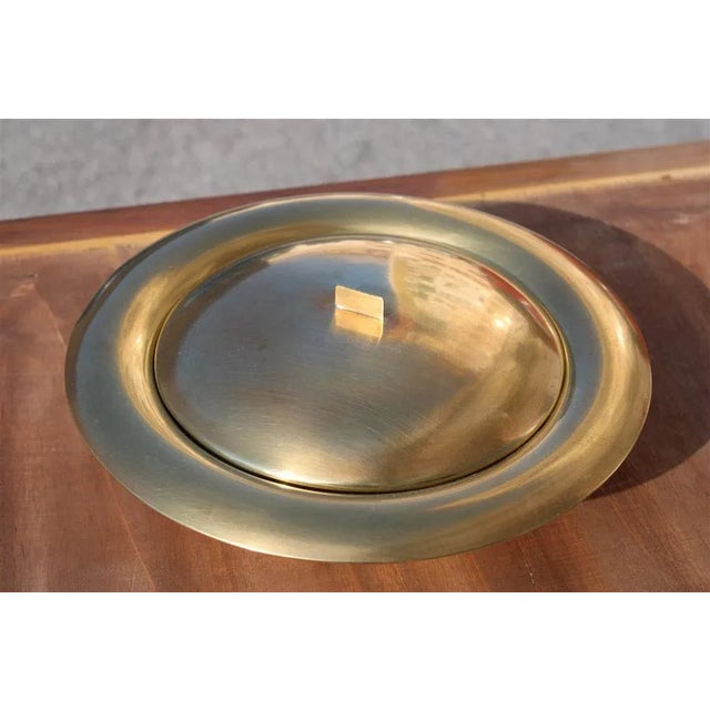 Circular Tobacco Box in Brass, Italy, 1950s For Sale - Image 6 of 11