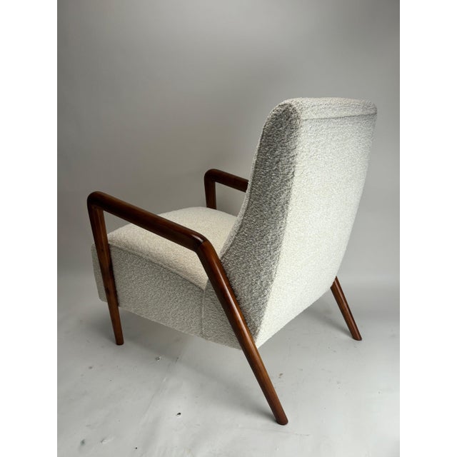 Mid-Century Italian Armchair in Wood and Fabric in the style of Paolo Buffa, 1950 For Sale - Image 9 of 12