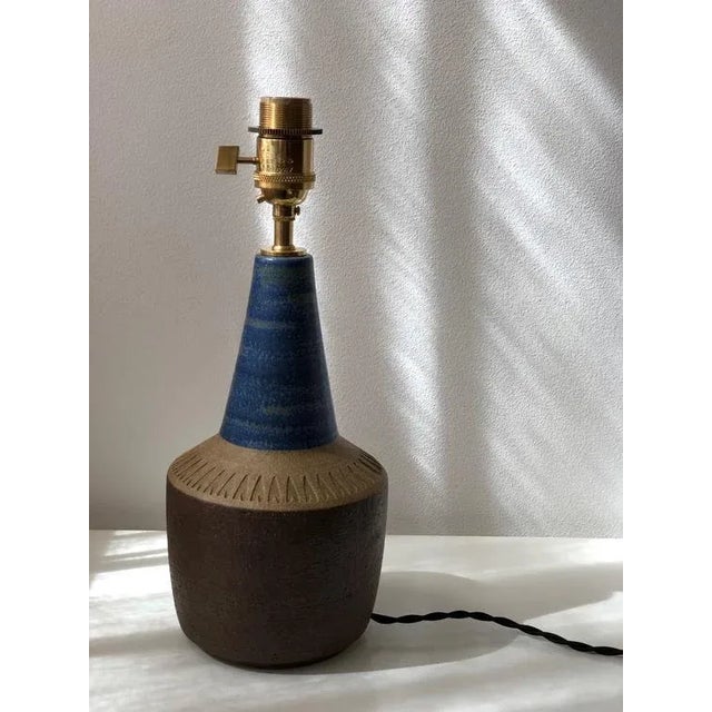 Danish Modern Blue and Brown Ceramic Table Lamp from Søholm, 1970s For Sale - Image 10 of 10