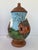 Vintage Hand-Painted Gristmill Ceramic Table Lamp With Wood-Tone Lid and Base 13.5” For Sale - Image 4 of 12