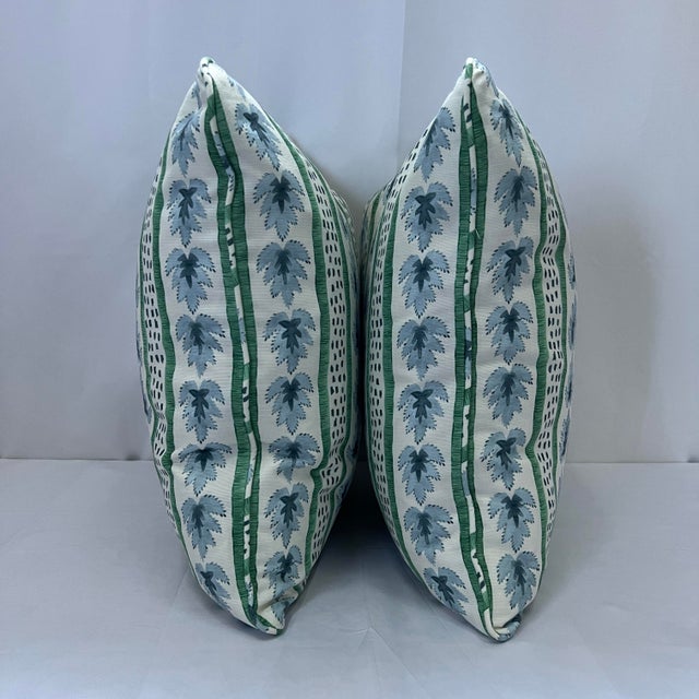 Contemporary Danika Herrick James Stripe 20”x20” Feather/Down Pillows - A Pair For Sale - Image 3 of 4