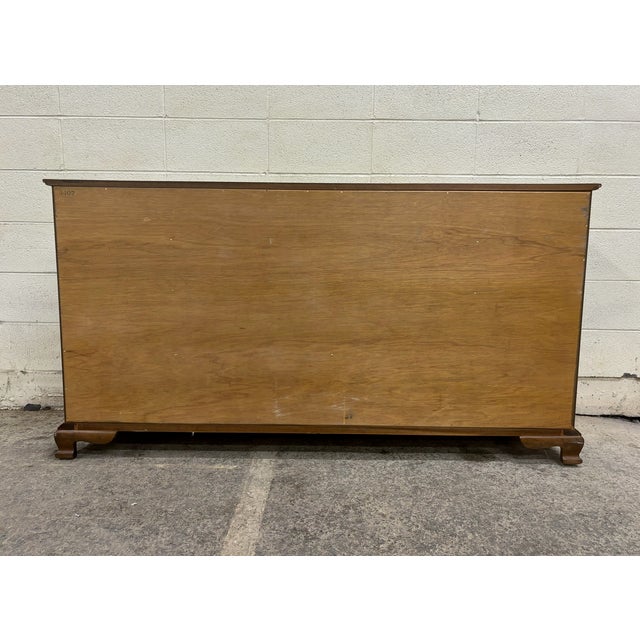 Wood Vintage Stickley Cherry 10 Drawer Chippendale Style Dresser For Sale - Image 7 of 12