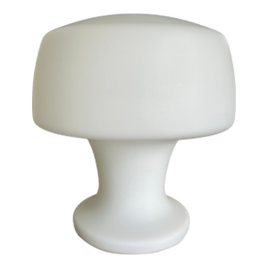 1960s Mid-Century Modern Laurel "Mushroom" Table Lamp in Frosted White Milk Glass