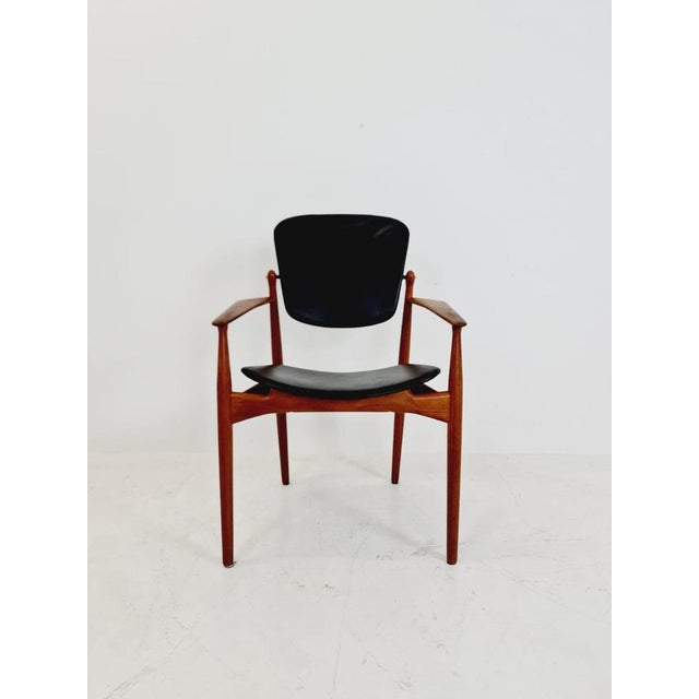 Arne Vodder Danish Teak and Leather Chair by Arne Vodder for France & Daverkosen, 1960s For Sale - Image 4 of 11