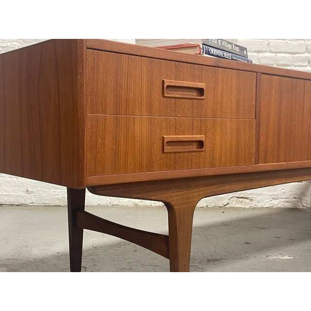 Long + Low Mid Century Modern Teak Danish Credenza Sideboard by P. Westergaard, C. 1960’s For Sale - Image 9 of 12