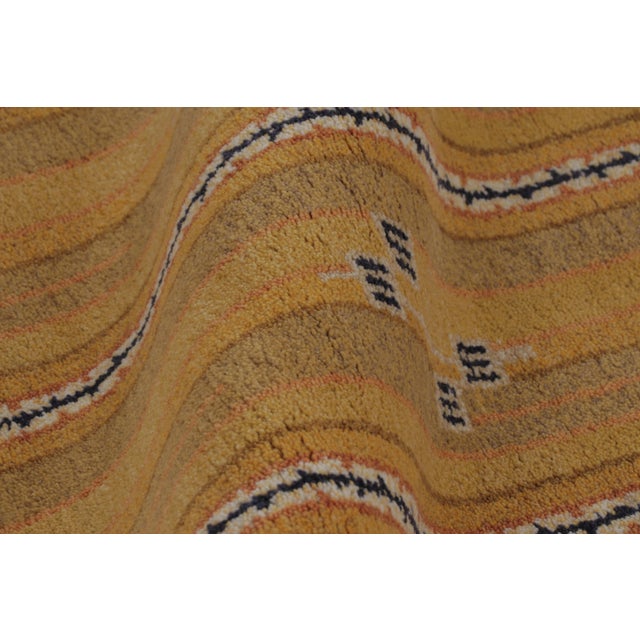 Textile Rug & Kilim’s Scandinavian-Inspired Rug, “Marta Stripe” Design in Gold Tones For Sale - Image 7 of 8