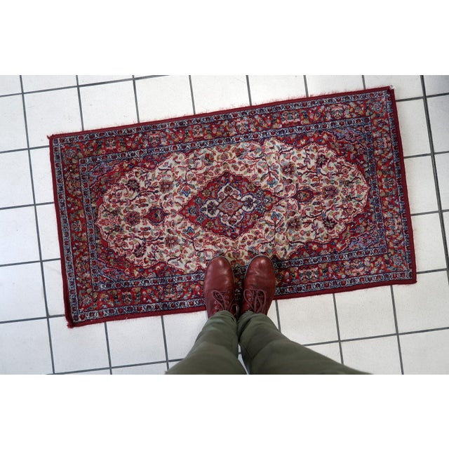 1970s, Vintage Indian Rug 2.1' X 3.9' For Sale - Image 4 of 13