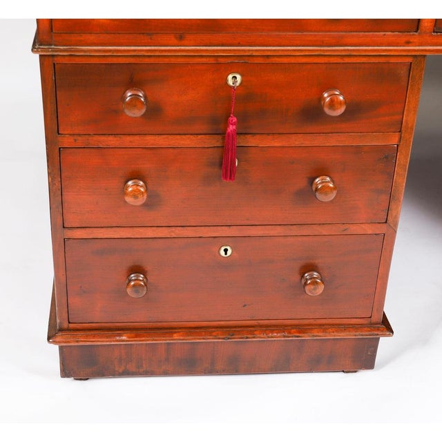 Antique Victorian Flame Mahogany Desk, 1800s For Sale - Image 16 of 18