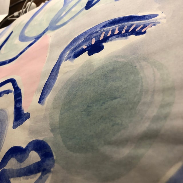 Abstract Contemporary Painting on Paper by Cassandra Auker, Face in Pink and Green For Sale - Image 3 of 5