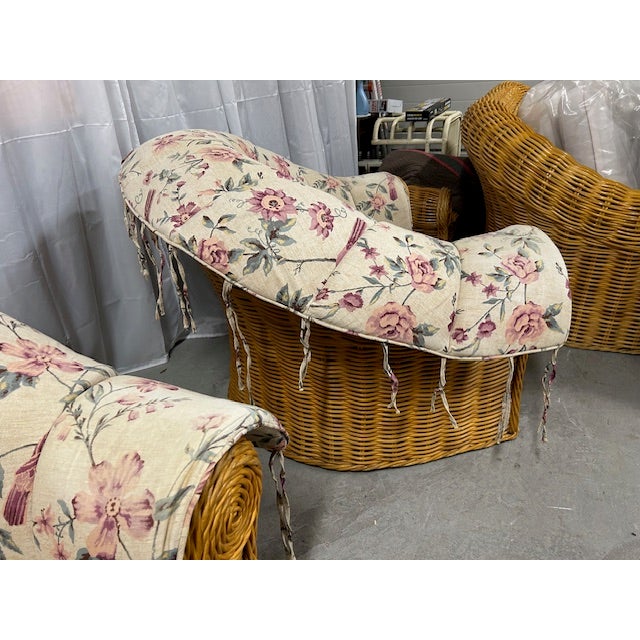 Vintage Rattan Wicker Club Chairs, a Pair For Sale - Image 17 of 17