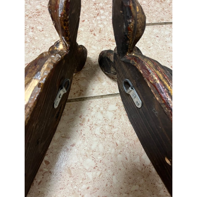 Antique Hand Carved Wooden Powerful Fists Wall Candle Sconces Salvaged Architecture For Sale - Image 10 of 18