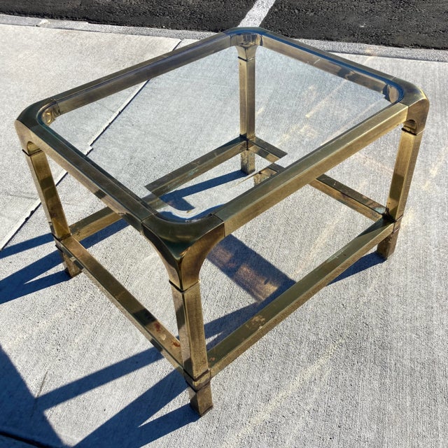 Brass & Glass Waterfall End Table From Mastercraft Chairish