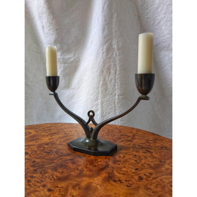 Art Deco Bronze Candelabra from Just Andersen, 1930s For Sale - Image 4 of 16