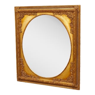 Framed Gold Gilded Vintage Mirror Circle For Sale