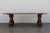 Exceptional vintage custom-made dining table dating to the 1980s, featuring a substantial solid cedar top paired with two...