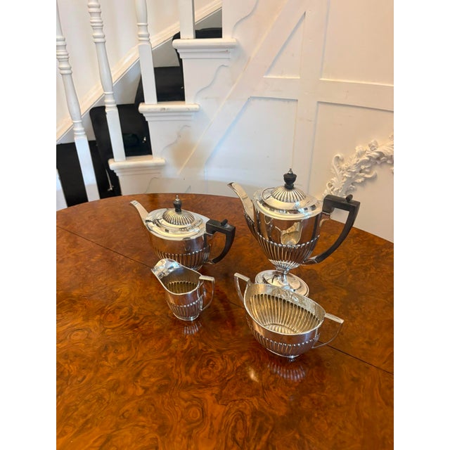 Antique Edwardian Silver Plated Tea and Coffee Set, 1900, Set of 4 For Sale - Image 11 of 18