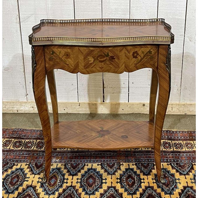 Louis XV Style Side Table in Rosewood and Beech, 1970s For Sale - Image 10 of 14